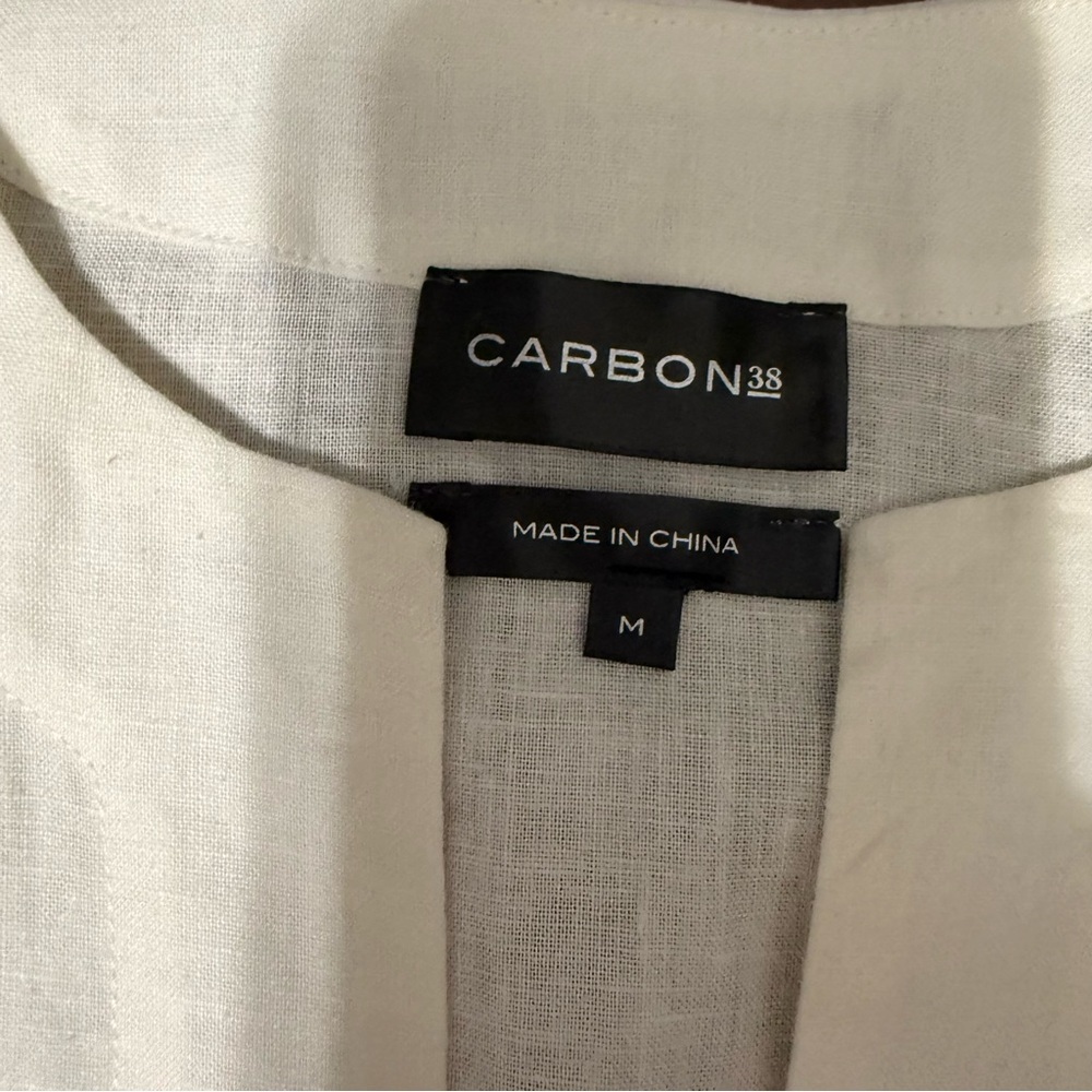 New Carbon38 Linen Blend Maxi Dress Women’s Medium Sleeveless Cream - Picture 3 of 10